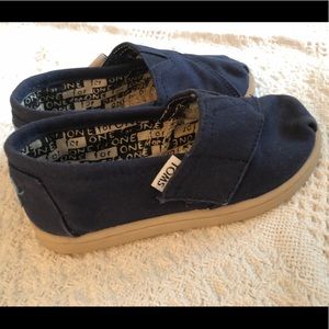 Toddler Navy Toms size 8